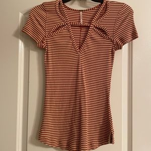 Free People striped fitted shirt